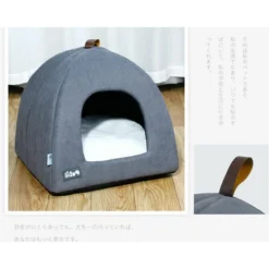 SEENLIN Soft Cave Cat Bed - Niche Lavable Pour Chat Moyen Avec Coussin Amovible Et Amovible, Lits Pour Petits Chiens 40x40x38cm, Gris Foncé -Amis Poils Soldes Boutique 75458857 5