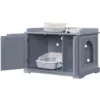 Yaheetech Maison De Toilette Pour Chat, Meuble Cache Litière Pour Chat, 2 Portes, 1 Cloison Amovible, 7 Trous D’Aération, Table D'Appoint Chat Gris