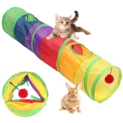 Animal Tunnel Pour Chat,Pliable Tunnel Pour Chat,Tube Pliable Jouet Pour Animal,avec Balle Jouet,Convient Pour Aux Lapins,Chiots,Furets,Cobayes,Augmente Le Plaisir Interactif