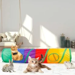 Animal Tunnel Pour Chat,Pliable Tunnel Pour Chat,Tube Pliable Jouet Pour Animal,avec Balle Jouet,Convient Pour Aux Lapins,Chiots,Furets,Cobayes,Augmente Le Plaisir Interactif -Amis Poils Soldes Boutique 76314846 3