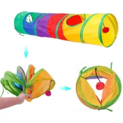 Animal Tunnel Pour Chat,Pliable Tunnel Pour Chat,Tube Pliable Jouet Pour Animal,avec Balle Jouet,Convient Pour Aux Lapins,Chiots,Furets,Cobayes,Augmente Le Plaisir Interactif -Amis Poils Soldes Boutique 76314846 5