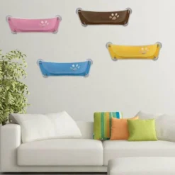 Lit De Fenetre Pour Chat Pour Animaux De Compagnie Perchoir De Fenetre Pour Chat Hamac Pour Chat Siege De Fenetre Lit Pour Chat, Accessoires, 4 Ventouses + 4 Boulons + 4 Autocollants -Amis Poils Soldes Boutique 76376678 3