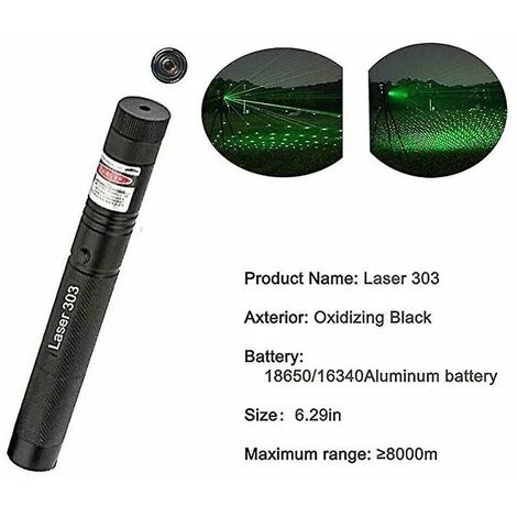 Pointeurs Laser 10000m 532nm Pointeur Laser Vert Visée Laser Mise Au Point Réglable Haute Puissance 303 Pas De Chargeur Pas De Batterie 4 Pointeurs Laser 10000m 532nm Pointeur Laser Vert Visée Laser Mise Au Point Réglable Haute Puissance 303 Pas De Chargeur Pas De Batterie – Image 4