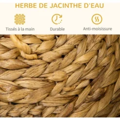 PawHut Panier Chat Jacinthe D'eau Lit Chat Cosy Grand Confort Dim. 41L X 38l X 41H Cm Poignée Coussin Moelleux Gris Inclus -Amis Poils Soldes Boutique 76658269 4