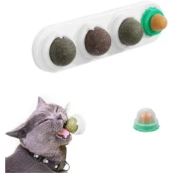 Chat Boule Menthe, Jouets à L'herbe à Chat, Jouet Boule D'herbe à Chat, Base De Jouet De Balle D'herbe à Chat, Bonbons Chat/Boules à La Menthe