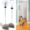 2PCS Jouet Pour Chat,Jouet Interactif à Suspendre Pour Chat,Souris Chat Jouet,Teaser Pour Chat Avec Ventouse,Jouet Interactif Pour Chat Avec Corde Et Souris En Peluche