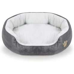 Forme Ronde Ou Ovale Fossette Fleece Nesting Dog Cave Bed Pet Cat Bed Pour Chats Et Petits Chiens