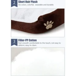 Forme Ronde Ou Ovale Fossette Fleece Nesting Dog Cave Bed Pet Cat Bed Pour Chats Et Petits Chiens -Amis Poils Soldes Boutique 77328133 3