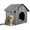 P&K Niche Pour Chat Maison Pour Chat Extérieur Nid Pliable De Chat Hiver Chat Cabane Niche Étanche 52 X 42.5 X 42 Cm, Facile à Laver, Doux Et Chaud Pour Chat Chien Lapin Chiot