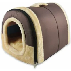 Niche Pour Chien, Lit Igloo Portable Pour Chat Avec Coussin Amovible, Lit Igloo Lavable Et Confortable Pour Chien, Grotte Pour Chat, Pliable Antidérapant Chaud Pour Animaux De Compagnie, Chiot, Chaton