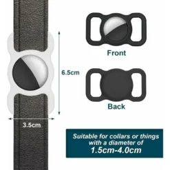 Supet Coque De Protection En Silicone Pour AirTag, Support Compatible Avec Airtag Pour Collier De Chien Chat Suivi GPS Support De Collier Pour Animal De Compagnie (lot De 2, Noir + Vert Nuit) -Amis Poils Soldes Boutique 78178908 4
