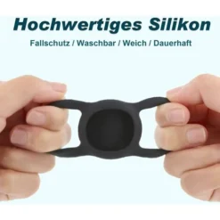 Supet Coque De Protection En Silicone Pour AirTag, Support Compatible Avec Airtag Pour Collier De Chien Chat Suivi GPS Support De Collier Pour Animal De Compagnie (lot De 2, Noir + Vert Nuit) -Amis Poils Soldes Boutique 78178908 5