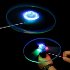 3pcs éclairage LED Disque Volant Hélice Hélicoptère Jouets Tirer Chaîne Soucoupes Volantes UFO Toupie Enfants Jouets De Plein Air Jeu Amusant Sport -Amis Poils Soldes Boutique 78828483 4