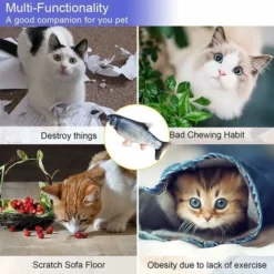 Jouet Pour Chat Jouet Poisson Electronique Simulation En Mouvement, Jouet Pour Chat Interactif Automatique Réaliste, Jouet Chat Peluche Cataire Catnip Jouet à Mâcher -Amis Poils Soldes Boutique 79060125 5