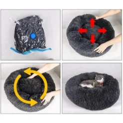 Lit Pour Chat, Coussin Moelleux, Doux Lavable Pour Chiens Chats (Noir, 40 Cm), Kueatily -Amis Poils Soldes Boutique 79338549 3