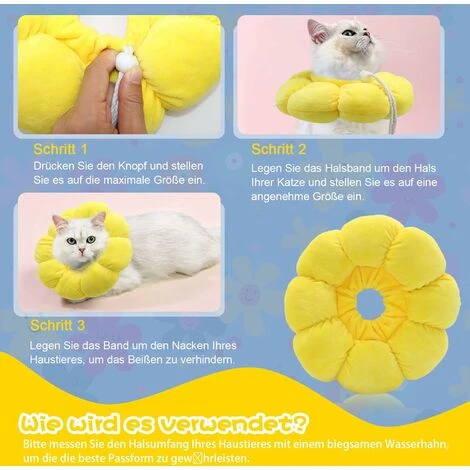 Collerette Pour Chat Rréglable Anti-Morsure Collerette Chat Collier Anti Lechage Après Chirurgie Chat Collier 5 Collerette Pour Chat Rréglable Anti-Morsure Collerette Chat Collier Anti Lechage Après Chirurgie Chat Collier – Image 5