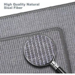 SVKBJROY Tapis Griffoir Pour Chat, Tapis à Gratter En Sisal Naturel Grattoir Chat Chaton Anti-Dérapant Pour Animaux De Compagnie Tapis Couchage Protège Meubles Sol Mur (30x40cm) Gris -Amis Poils Soldes Boutique 80328993 3