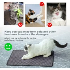 SVKBJROY Tapis Griffoir Pour Chat, Tapis à Gratter En Sisal Naturel Grattoir Chat Chaton Anti-Dérapant Pour Animaux De Compagnie Tapis Couchage Protège Meubles Sol Mur (30x40cm) Gris -Amis Poils Soldes Boutique 80328993 5