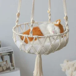 Hamac Pour Chat Suspendu Lit Panier Pour Chat Tissé à La Main Lit Balançoire Pour Chat Chats Domestiques Pour Fenêtres Intérieures -Amis Poils Soldes Boutique 80331633 3