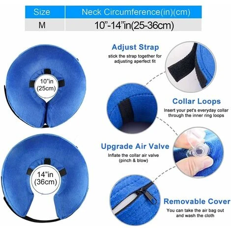 Collier Gonflable De Récupération De Chien, Confortable Collerette De Protection Pour Chien Chats, Réglable De Collier élisabéthain Pour La Récupération D'animaux Familiers, Anti-morsure / Lécher 3 Collier Gonflable De Récupération De Chien, Confortable Collerette De Protection Pour Chien Chats, Réglable De Collier élisabéthain Pour La Récupération D'animaux Familiers, Anti-morsure / Lécher – Image 3