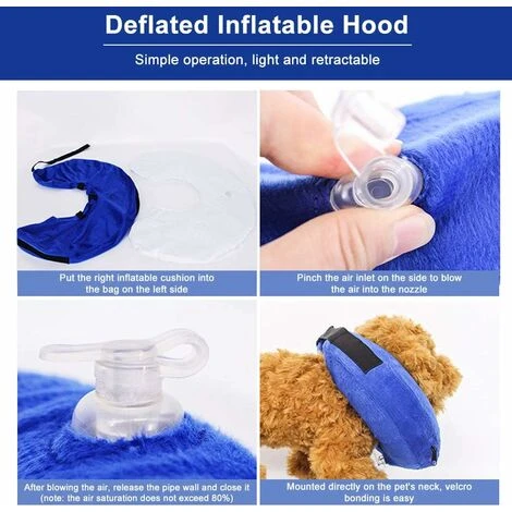 Collier Gonflable De Récupération De Chien, Confortable Collerette De Protection Pour Chien Chats, Réglable De Collier élisabéthain Pour La Récupération D'animaux Familiers, Anti-morsure / Lécher 4 Collier Gonflable De Récupération De Chien, Confortable Collerette De Protection Pour Chien Chats, Réglable De Collier élisabéthain Pour La Récupération D'animaux Familiers, Anti-morsure / Lécher – Image 4
