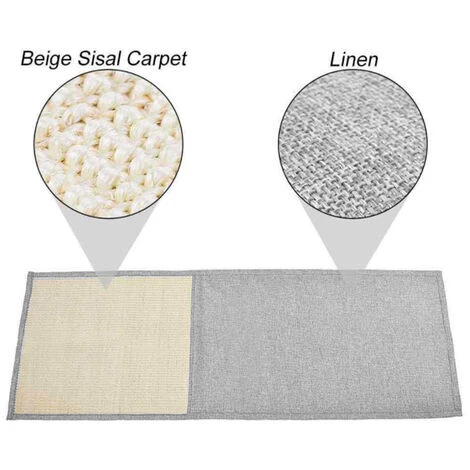 Tapis Griffoir Chat Protection Côté Oit Canapé Meuble Sol Mur Sisal Et Lin 13045cm 2 Tapis Griffoir Chat Protection Côté Oit Canapé Meuble Sol Mur Sisal Et Lin 13045cm – Image 2