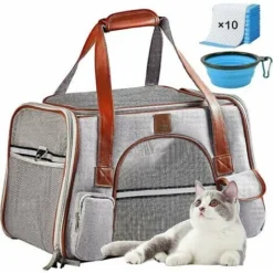 Cage De Transport Pliable Pour Chat Et Chien Sac De Transport Respirant Sac De Transport Pour Chat Chien Sac De Transport Pour Chat Dans La Voiture Avec Matelas à Langer Et Gamelle