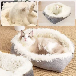 Lit Moelleux Coussin Pour Chat, SDLOGAL, Panier Ultra Doux, Moelleux Et Doux, Fond Antidérapant, En Peluche Lavable, Pour Chaton, Petit Chien, Lapin, Pecute -Amis Poils Soldes Boutique 81548210 3