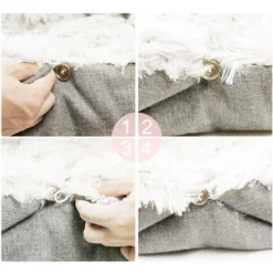 Lit Moelleux Coussin Pour Chat, SDLOGAL, Panier Ultra Doux, Moelleux Et Doux, Fond Antidérapant, En Peluche Lavable, Pour Chaton, Petit Chien, Lapin, Pecute -Amis Poils Soldes Boutique 81548210 5