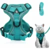 Harnais Réglable Anti-éclatement Pour Chat Avec Laisse - Harnais Souple Pour Chat - Harnais De Poitrine Pour Chat - Chiot - Lac Bleu -S