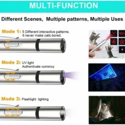 Chat Laser Jouet Pointeur De Lumiere Led Rouge Jouets Interactifs Pour Chats D'Interieur Chiens Longue Portee 3 Modes Laser Projection Usb Recharge -Amis Poils Soldes Boutique 83758081 3