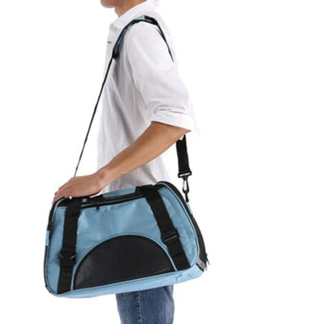 Sacoche En Toile Pour Animaux Bleu Sac Pour Animaux De Compagnie Pour Chats Et Chiens 2 Sacoche En Toile Pour Animaux Bleu Sac Pour Animaux De Compagnie Pour Chats Et Chiens – Image 2