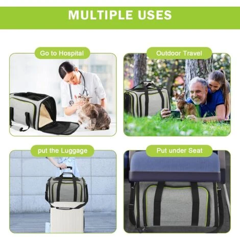 Sac De Transport Chat Chien Extensible Des Deux Côtés Coleur De Gris 40x30x27 Cm Voyager Facile à Transporter 4 Sac De Transport Chat Chien Extensible Des Deux Côtés Coleur De Gris 40x30x27 Cm Voyager Facile à Transporter – Image 4