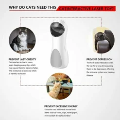 Jouet Laser Pour Chat Automatique, Jouets Pour Chat Laser Interactifs, Formation De Capture Rotative, Placement Haut -Amis Poils Soldes Boutique 84052220 5