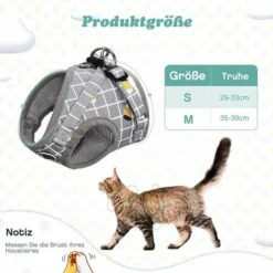 Harnais Pour Chat Anti-Évasion Harnais Réglable Pour Chiot Harnais Avec Laisse Pour Chaton Harnais Avec Gilet à Rayures Pour Chien Harnais En Maille Respirante Pour Chats Petits Chiens (S) -Amis Poils Soldes Boutique 85789382 2
