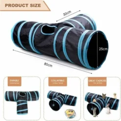 Tunnel Chat Jeu Chat, Tunnel Lapin Pet Tunnel 3 Way Crinkle Tunnel Tube Pliable Jouet Pour Les Chats Lapins, Chiens, Animaux De Compagnie, Avec Jouet Pour Chat Canne A Peche -Amis Poils Soldes Boutique 85789597 4