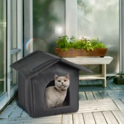 Maison D'ext��rieur Pour Chats R��sistante Aux Intemp��ries, Maison D'int��rieur Pour Chiens, Tente Pour Chats Pliable Et R��sistante Aux Intemp��ries, Toile Oxford Chaude Pour L'hiver, S -Amis Poils Soldes Boutique 85809493 4