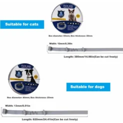 Collier Anti-insectes En Plus De L'anneau Anti-puces Chiens, Chats, Teddy, Petits, Moyens Et Grands Chiens, Collier Anti-insectes Pour Animaux De Compagnie, Chat Court 38cm - GHOST -Amis Poils Soldes Boutique 85923956 3