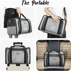 Sac De Transport Pour Chat - 7 Kg/15 Livres Petit Et Moyen Chat Chien Lapin Sac De Voyage, Chat Chien Lapin Sac De Transport Cabine D'avion + Bol -Amis Poils Soldes Boutique 85947436 5