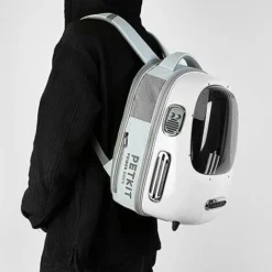 PETKIT Sac à Dos Pour Chat, Sac à Dos De Voyage Portable Pour Chiots, Ventilateur Intégré Et Dispositif D'éclairage, Sac à Dos Pour Animaux De Compagnie Bien Ventilé, Confortable Et Léger (Laiteux) -Amis Poils Soldes Boutique 86474632 5