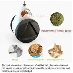 Jouet Intelligent Pour Chat Avec Roues Automatique, Pas Besoin De Recharger Les Jouets Pour Chat Avec Balle, Jouets Pour Chaton Avec Distributeur De Nourriture, Jouet Rotatif Interactif -Amis Poils Soldes Boutique 87290028 3