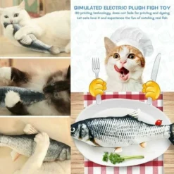 Jouet Poisson Chat Jouet Poisson Electrique Jouet Interactif A Macher Pour Chat Poisson Simulation Avec Charge USB Jouet De Poisson En Peluche Lavable(28 CM) -Amis Poils Soldes Boutique 87413685 2