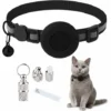 DHKLFA Collier Chat Airtag,Collier Pour Chat Avec Cloche Collier Chat Airtag Support Airtag étanche Boucle De Sécurité,Collier Chat Anti étranglement,Collier Chat Personnalisé (S, Black)