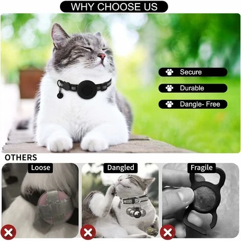 DHKLFA Collier Chat Airtag,Collier Pour Chat Avec Cloche Collier Chat Airtag Support Airtag étanche Boucle De Sécurité,Collier Chat Anti étranglement,Collier Chat Personnalisé (S, Black) 5 DHKLFA Collier Chat Airtag,Collier Pour Chat Avec Cloche Collier Chat Airtag Support Airtag étanche Boucle De Sécurité,Collier Chat Anti étranglement,Collier Chat Personnalisé (S, Black) – Image 5