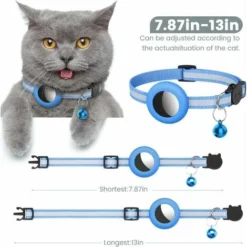 DHKLFA Airtag Collier Réfléchissant Pour Chat Airtag Avec Cloche Et Support Airtag Compatible Avec Apple Airtag, Beau Collier Pour Chat Avec Boucle De Sécurité Pour Chatons Et Chiots -Amis Poils Soldes Boutique 87800576 2