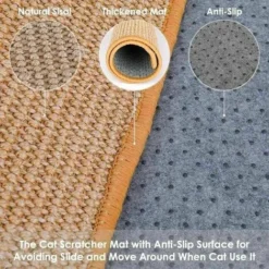DHKLFA Tapis à Gratter Pour Chat, Tapis à Gratter En Sisal Naturel Grattoir Tampon à Gratter Pour Animaux De Compagnie Antidérapant Pour Chat Jouet De Soin Des Griffes Pour Chat(30 40cm) ZHUOXAUN -Amis Poils Soldes Boutique 87908723 3