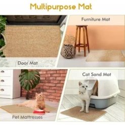 DHKLFA Tapis à Gratter Pour Chat, Tapis à Gratter En Sisal Naturel Grattoir Tampon à Gratter Pour Animaux De Compagnie Antidérapant Pour Chat Jouet De Soin Des Griffes Pour Chat(30 40cm) ZHUOXAUN -Amis Poils Soldes Boutique 87908723 4