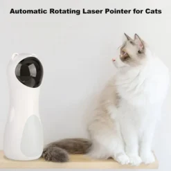 Jouet Laser Pour Chat, Pointeur Laser Rotatif Automatique Pour Chats, Outil De Poursuite D'exercice D'entraînement Pour Animaux De Compagnie Avec Charge USB/batterie Avec 5 Modes Réglables (blanc) -Amis Poils Soldes Boutique 87953656 5