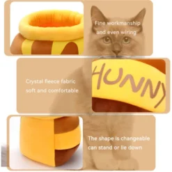 Lit Pour Chats En Forme De Pot De Miel Mignon Et Confortable Lit Doux Multifonctionnel Detachable Convient Aux Petits Chats Et Chiens Jaune -Amis Poils Soldes Boutique 88116542 3