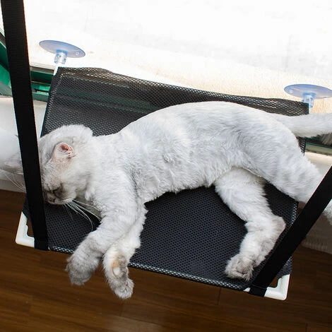 Hamac Chat, Accroché à La Fenêtre, 463340cm, Noir 3 Hamac Chat, Accroché à La Fenêtre, 463340cm, Noir – Image 3